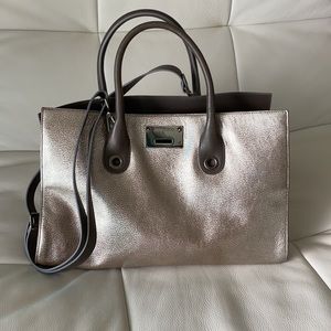 Jimmy Choo Riley silver bag with long handle